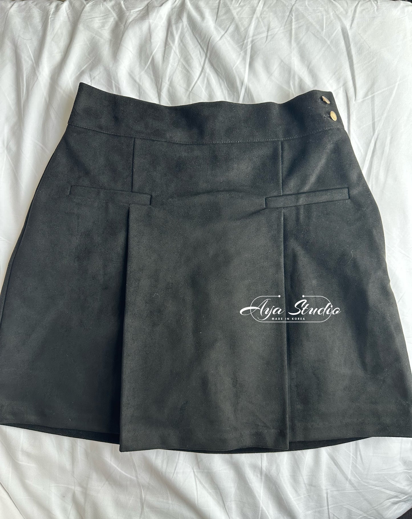 Suede Leather Mini Skirt