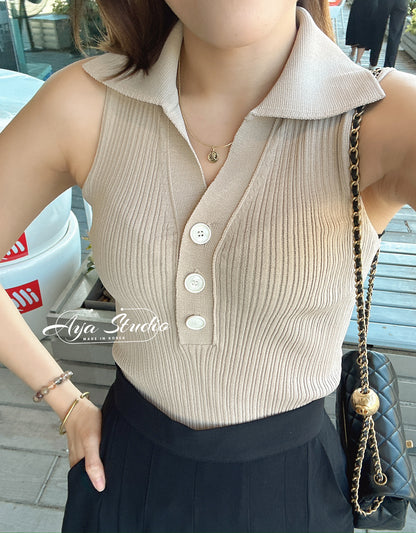 Knitted Button Vest